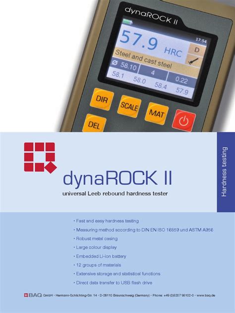 dynarock ii hardness tester|en dynaROCK II Manual .